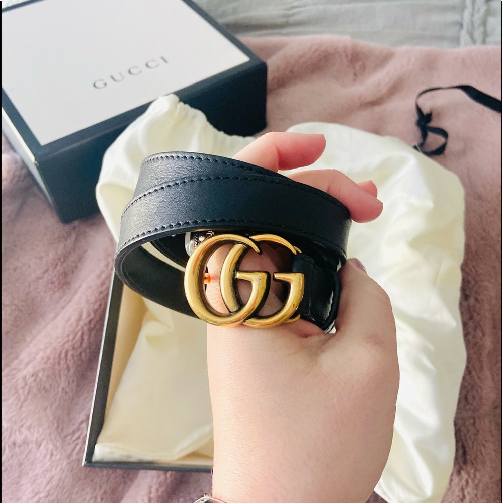 leather authentic Gucci belt